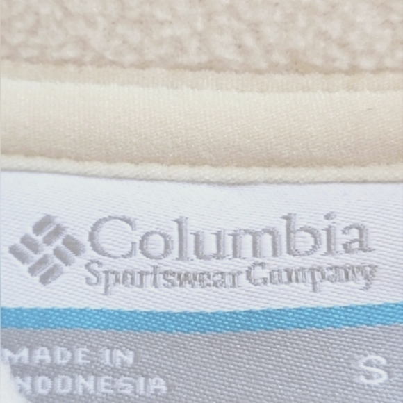 Columbia Jacket 1/4 Zip Pullover Ivory Small Excellent Condition Classic Comfort - Picture 3 of 9